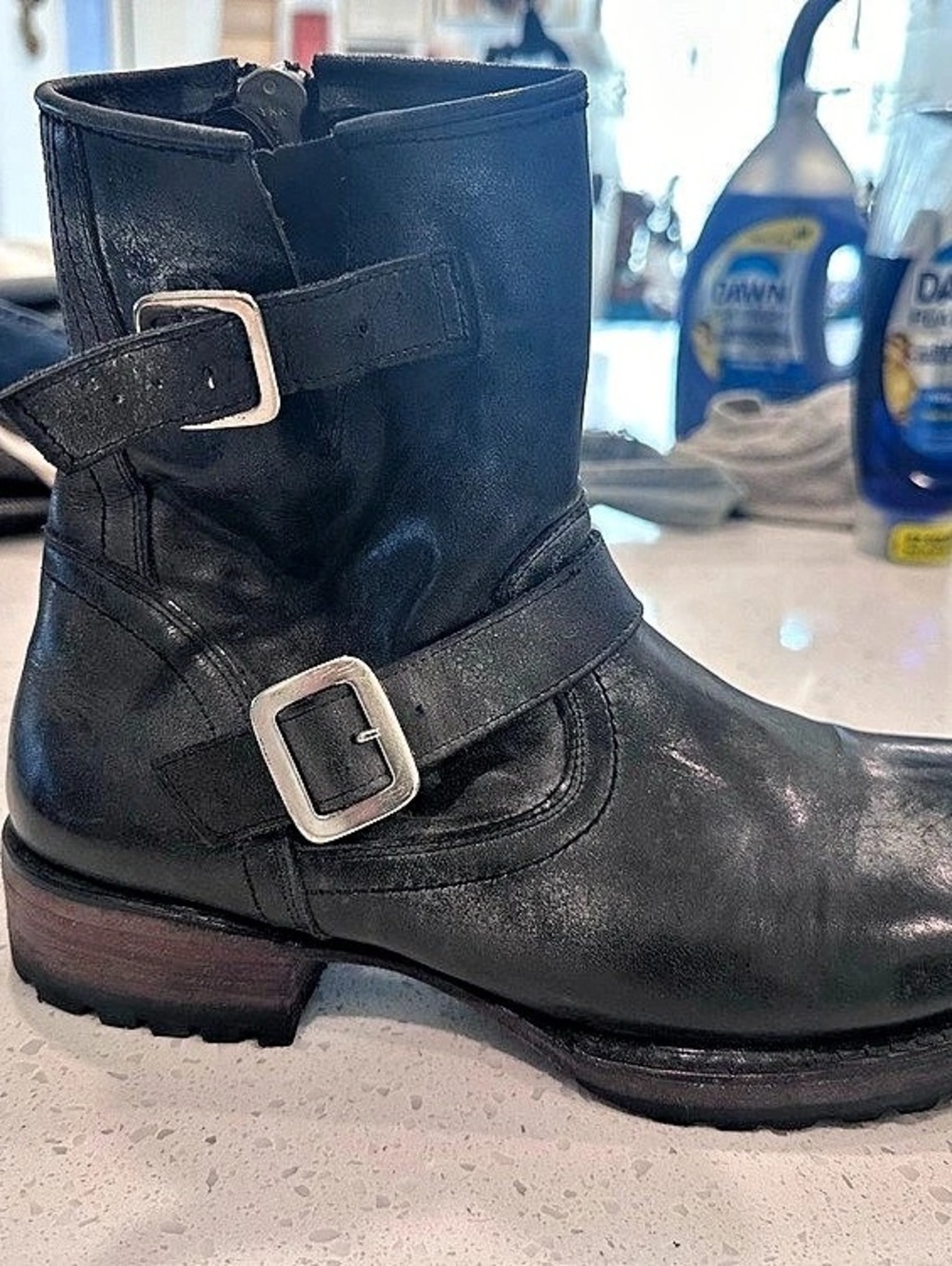 Freebird Black Buckle Moto Boots
